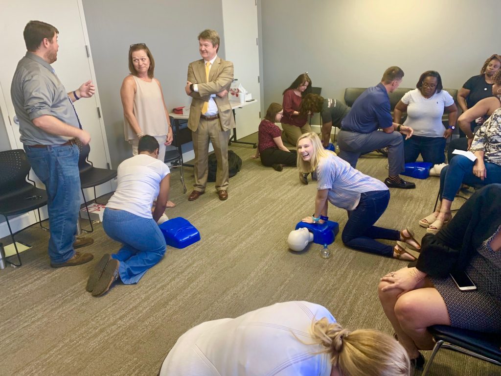 learning to do CPR
