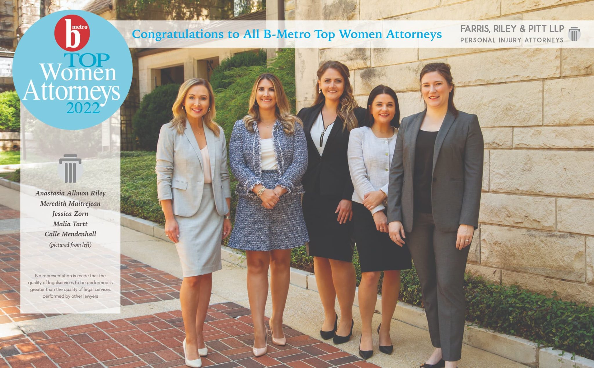 All FRP Female Attorneys Named Top Women Attorneys by B-Metro Magazine
